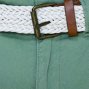 Olive Dobby Fabric Belted Trouser-2