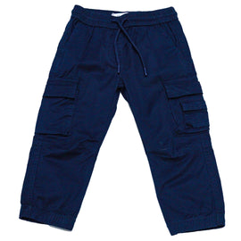 Navy Soft Fabric Cargo Pocket Jogger