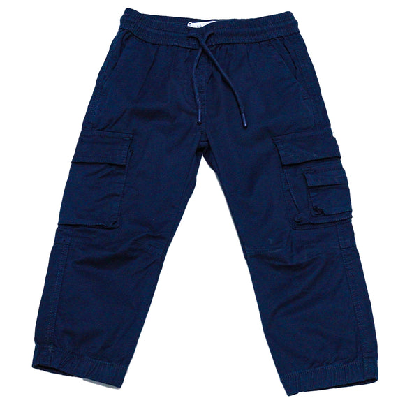 Navy Soft Fabric Cargo Pocket Jogger