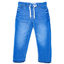 Light Wash Knitted 5 Pocket  With Draw Cord Jeans Light Wash 5 6 Years-1