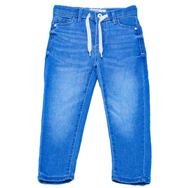 Light Wash Knitted 5 Pocket  With Draw Cord Jeans Light Wash 5 6 Years