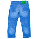 Light Wash Knitted 5 Pocket  With Draw Cord Jeans Light Wash 5 6 Years-3