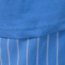 Blue T Shirt And Stripes Pyjama Set Sky Blue Xx-2