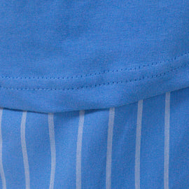 Blue T Shirt And Stripes Pyjama Set Sky Blue Xx - 0
