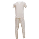 Beige T Shirt And Stripes Pyjama Set Beige Xx-3