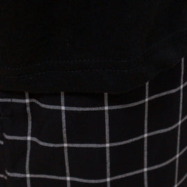 Black T Shirt And Stripes Pyjama Set Black X - 0
