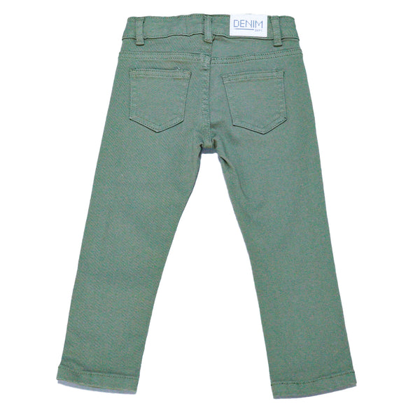 Olive 5 Pocket Coloured Denim Dark Green 6 7 Years