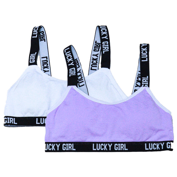 White Purple Padded 2Pcs Pack Bra Assorted