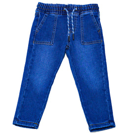 Mid Wash Knitted Pullon Jeans Stonewash