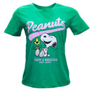 Green Peanuts Embroidered T Shirt Green-1