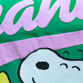 Green Peanuts Embroidered T Shirt Green - 0