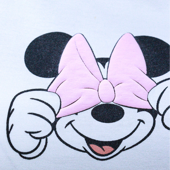 White Minnie Printed T Shirt