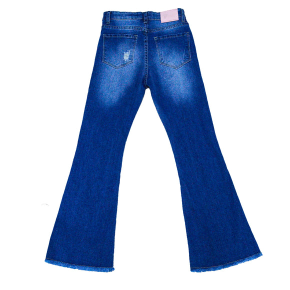 LT WASH FLARED HEM JEANS LIGHT WASH 8 9 YEARS