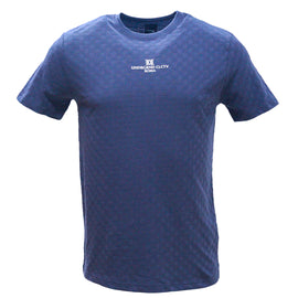 Grey Jacquard T Shirt With Motive Print Dark Grey