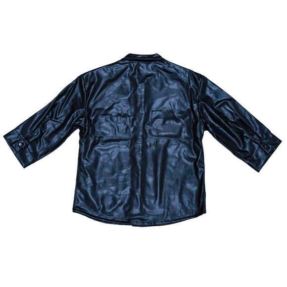 BLACK PU SHIRTS BLACK 11 12 YEARS