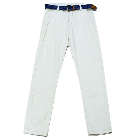 Beige Belted Casual Trouser