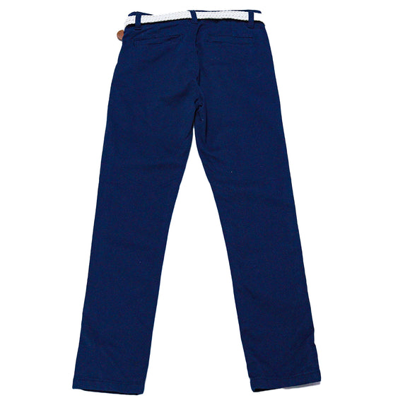 Navy Belted Casual Trouser