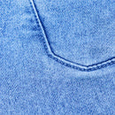 Light Wash Cargo Knit Denim Jeans With Cuff-2