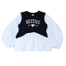 BLACK  WHITE BALOON SLEEVE TOP ASSORTED 15 16 YEARS-1