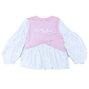 PINK WHITE BALOON SLEEVE TOP ASSORTED 8 9 YEARS-1