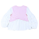 PINK WHITE BALOON SLEEVE TOP ASSORTED 8 9 YEARS-3