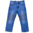 Mid Wash Slim Fit Biker Jeans Blue 6 7 Years-1