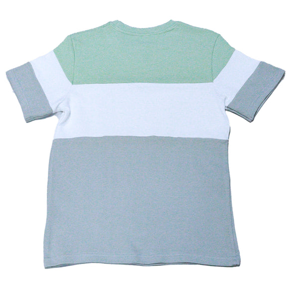 Pale Green White Grey Colorblock Ottaman Tee