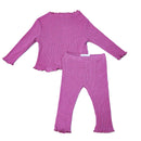 Brown Ribbed Casual Set-1