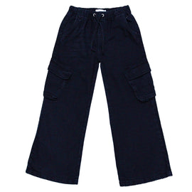 BLACK WIDELEG CARGO POCKET JEANS BLACK 11 12 YEARS
