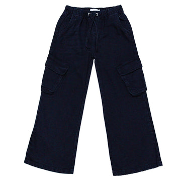 BLACK WIDELEG CARGO POCKET JEANS BLACK 11 12 YEARS