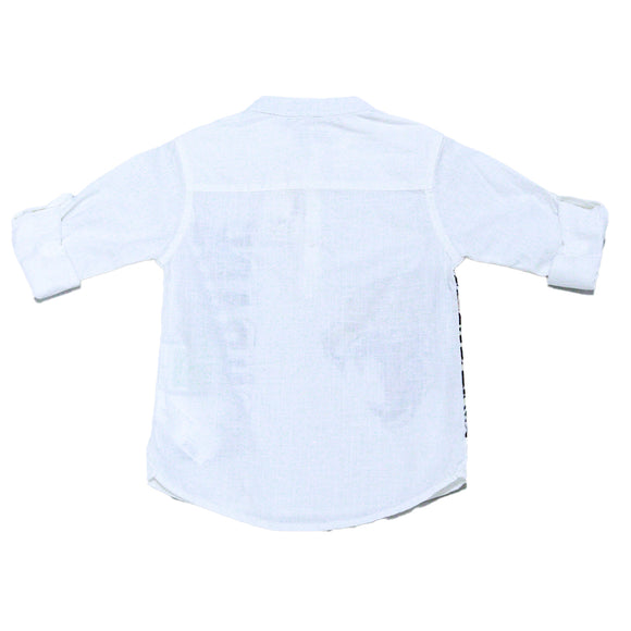 Flock Lepord Print White Long Sleeve Shirt