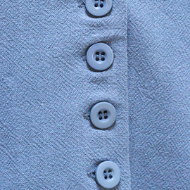 BLUE LINEN BLEND WAISTCOAT - 0