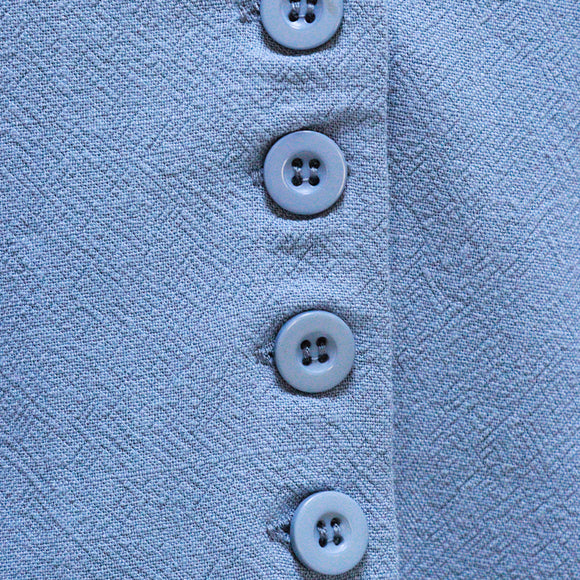 BLUE LINEN BLEND WAISTCOAT