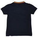 Black Suede Mandarin Collar Short Sleeve Polo-2