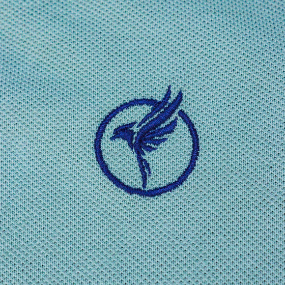 Green Suede Mandarin Collar Short Sleeve Polo