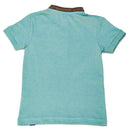 Green Suede Mandarin Collar Short Sleeve Polo-3