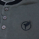 Brown Suede Mandarin Collar Short Sleeve Polo-2