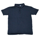 Mid Grey Seersucker Stripe Mandarin Polo-1