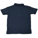 Mid Grey Seersucker Stripe Mandarin Polo-3