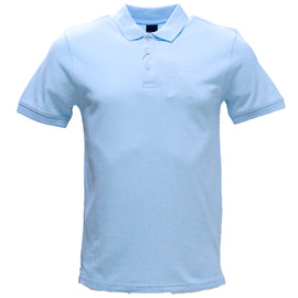 Sky Blue Aop Polo Shirt With Chest Logo Sky Blue
