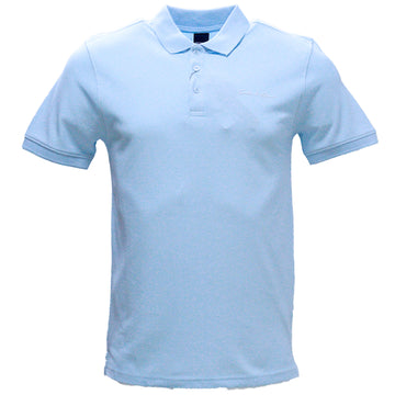 Sky Blue Aop Polo Shirt With Chest Logo Sky Blue