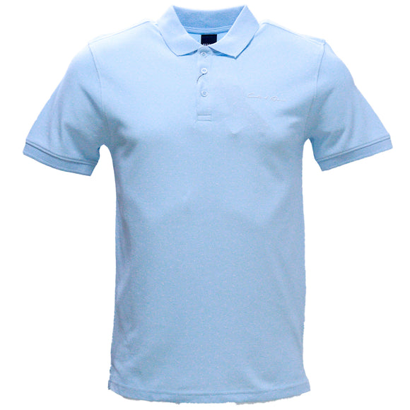 Sky Blue Aop Polo Shirt With Chest Logo Sky Blue