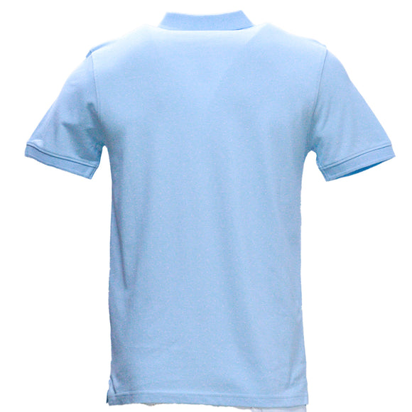 Sky Blue Aop Polo Shirt With Chest Logo Sky Blue