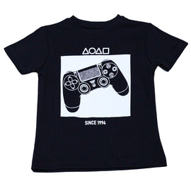 Black Game T Shirt And Long Pant Pyjama Set - 0