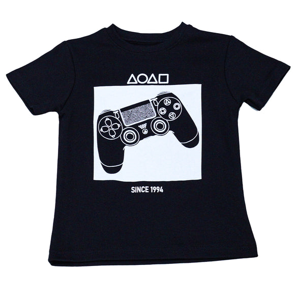 Black Game T Shirt And Long Pant Pyjama Set