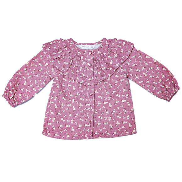 Dusty Pink All Over Print Casual Blouse