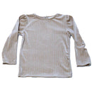 Beige Velour Puff Full Sleeve  Blouse-1