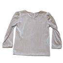 Beige Velour Puff Full Sleeve  Blouse-3