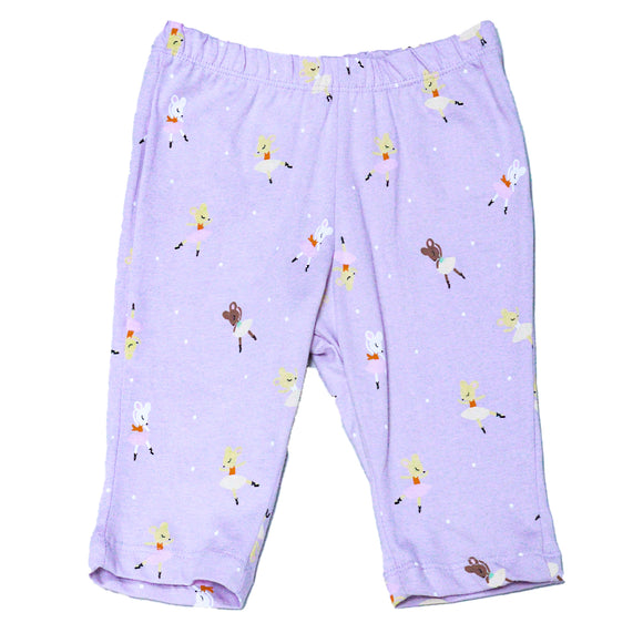 Lilac Ballerina All Over Print Button Front Pyjama Set Lilac