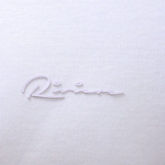 White Zip Placket Polo Shirt With Chest Logo White